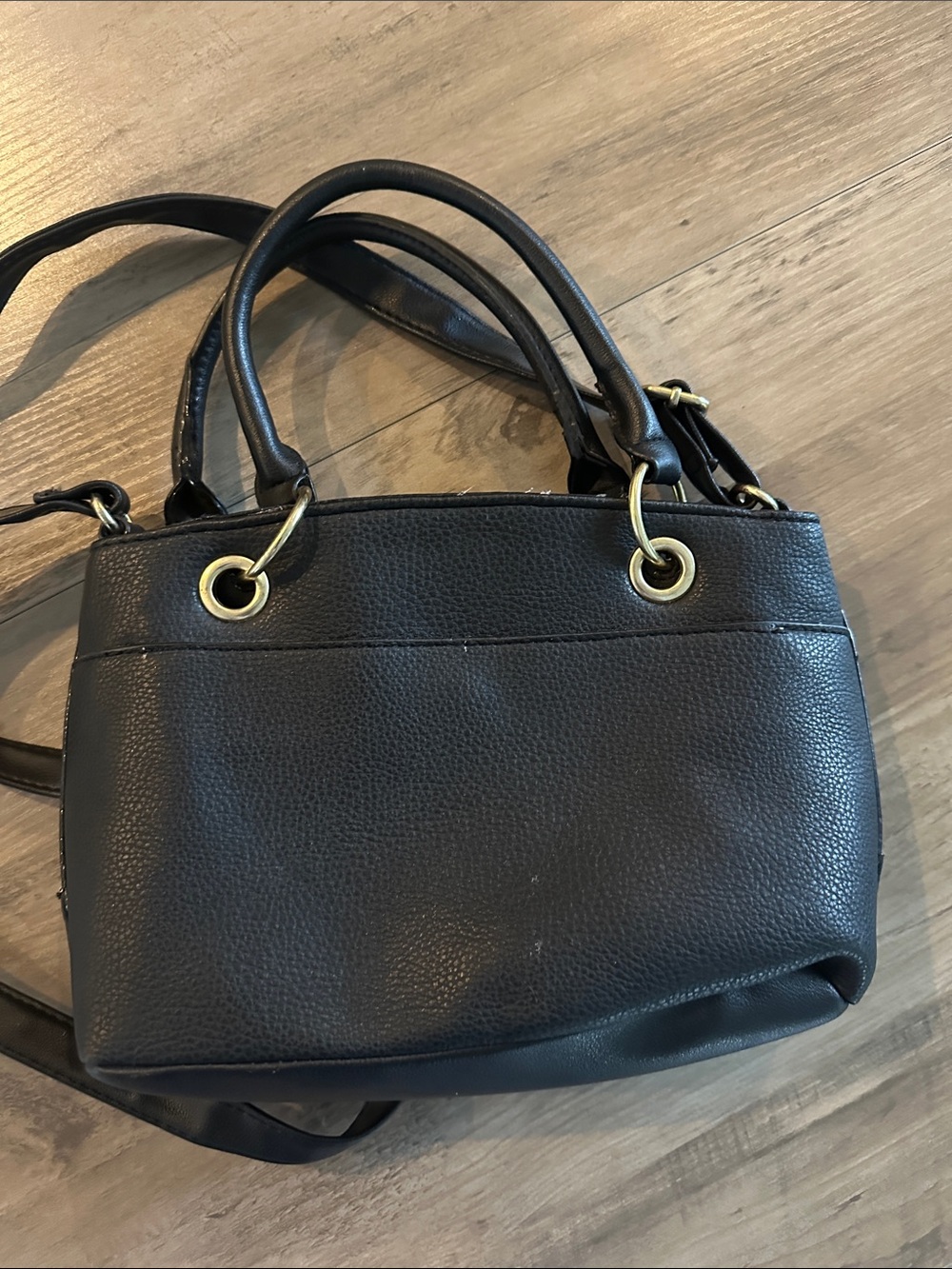 Vintage - Juicy Couture Black Pebbled Crossbody Satchel with Gold Logo - Picture 5 of 7